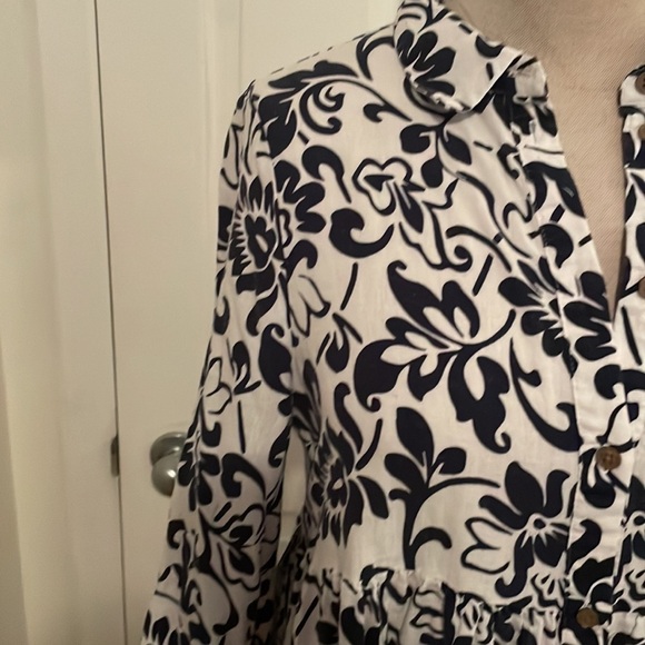 Joie Linen Floral Long Sleeve Tiered Maxi Dress - Picture 8 of 13